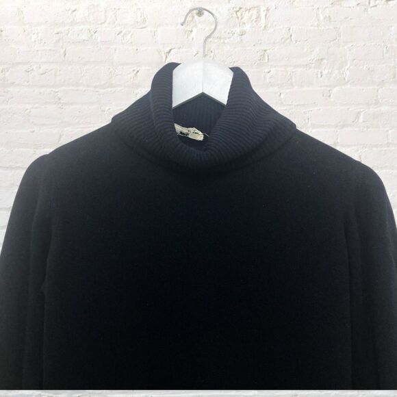 Franck Olivier Paris Sweater 42 Black Turtleneck Ribbed Vintage France L - Picture 4 of 12